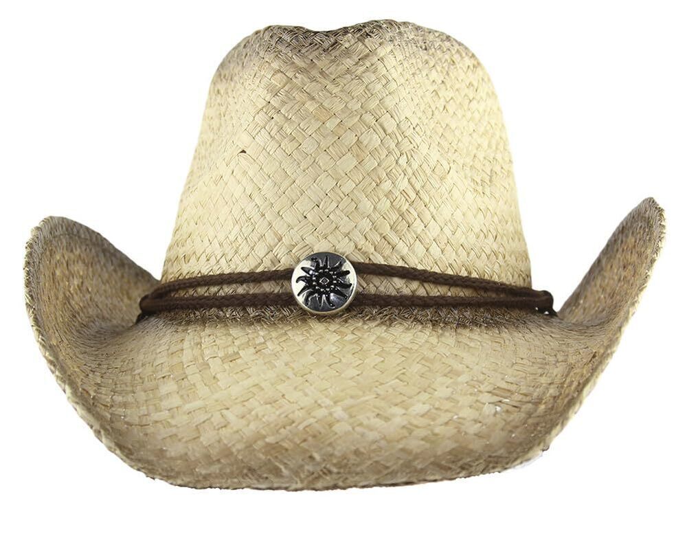 8627 & Western Style Cowboy/Cowgirl Straw Hat Sunshine